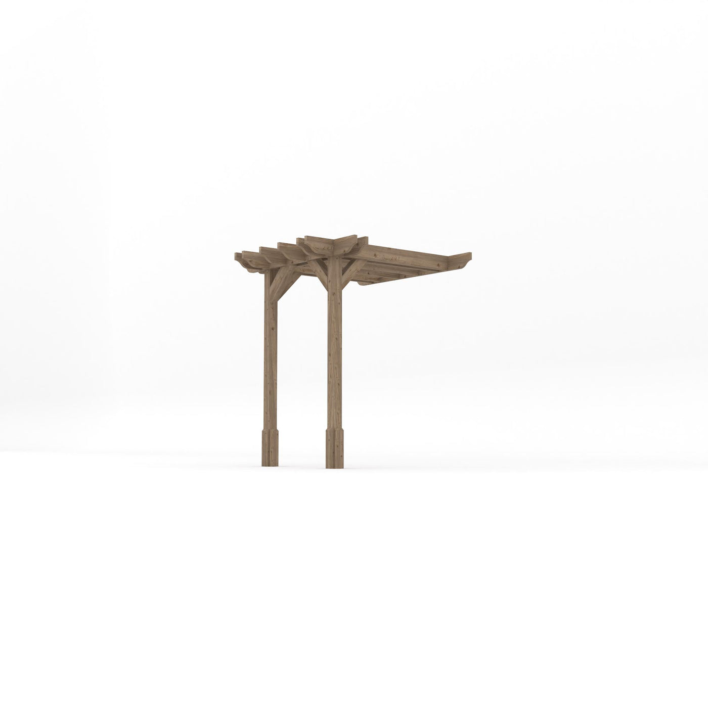 Wall Mounted Double Premium Pergola - Rustic Brown - 1.8m Depth x 1.8m Length - image 2
