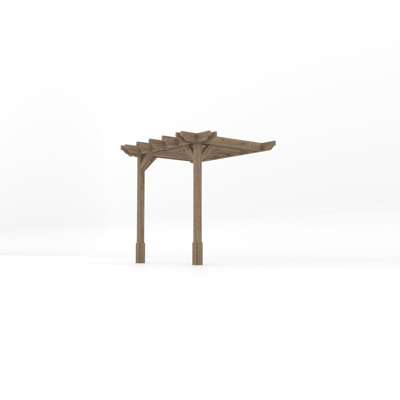 Wall Mounted Double Premium Pergola - Rustic Brown - 1.8m Depth x 2.4m Length - image 2