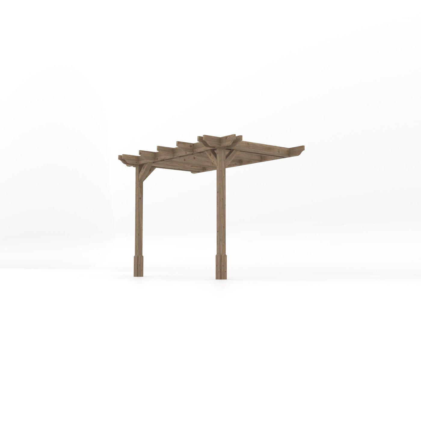 Wall Mounted Double Premium Pergola - Rustic Brown - 1.8m Depth x 3m Length - image 2
