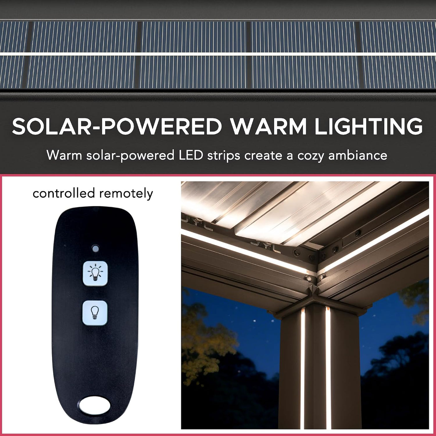 Louvred Pergola with Solar LED Lights, 3 X 4 M All-Weather Aluminium Hardtop Gazebo, Manual Crank Adjustable Roof, Integrated Drainage, Wind & Snow Resistant Outdoor Shelter