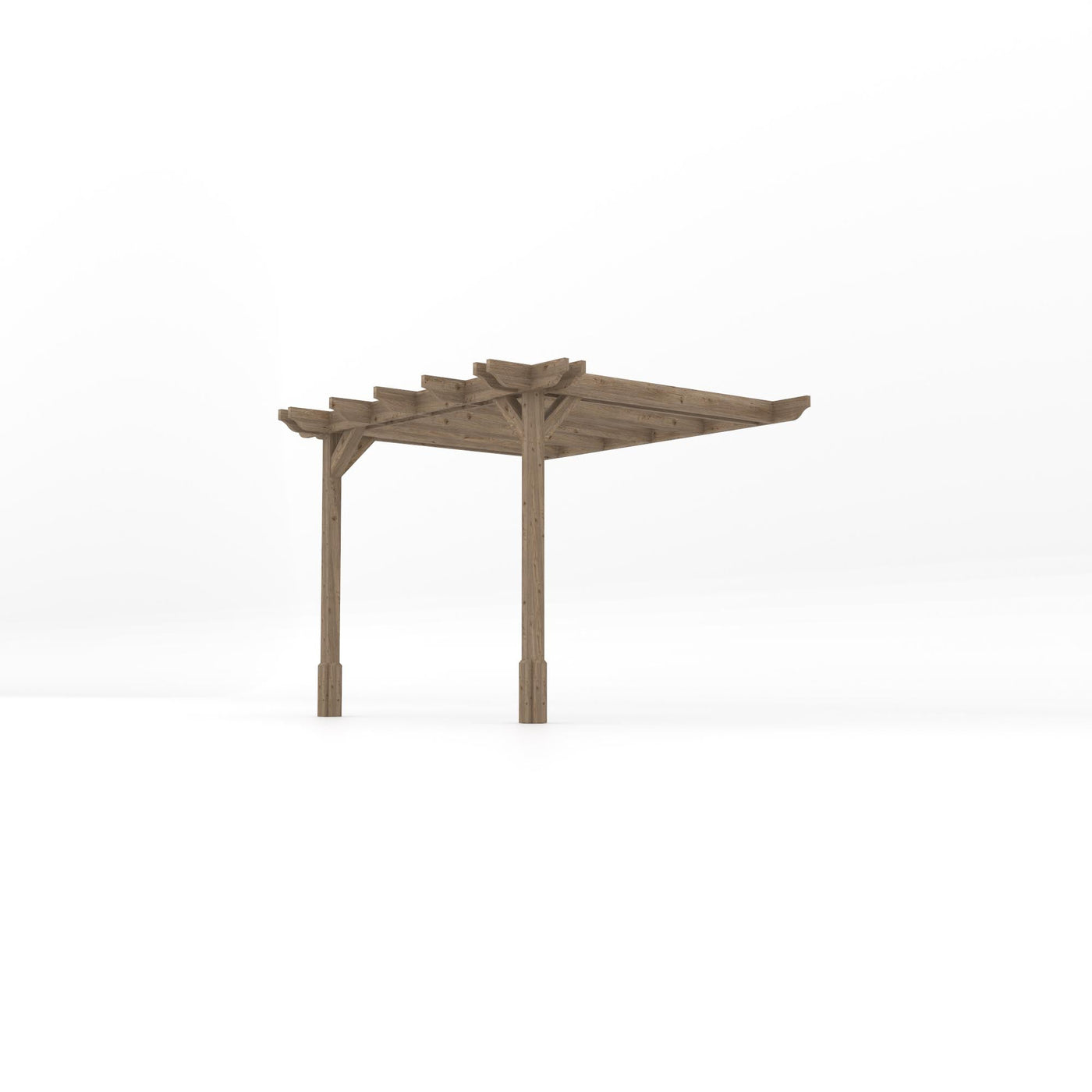 Wall Mounted Double Premium Pergola - Rustic Brown - 2.4m Depth x 3m Length - image 2