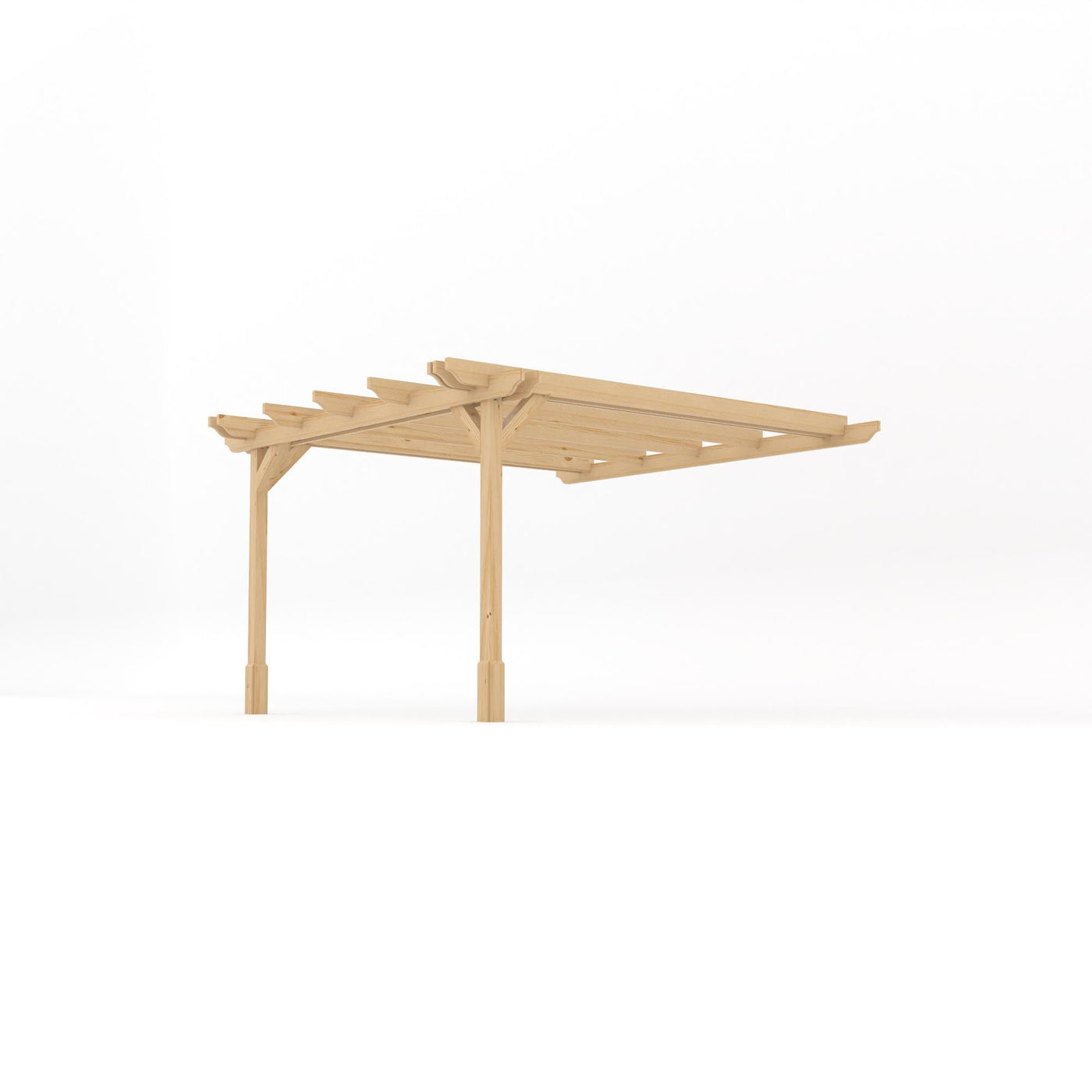 Wall Mounted Double Garden Pergola - Light Green - 3.6m Depth x 3.6m Length - image 2