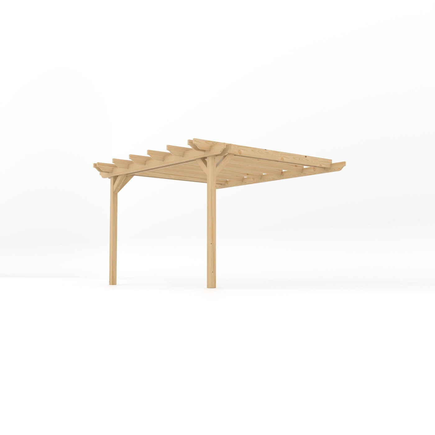 Wall Mounted Double Garden Pergola - Light Green - 3m Depth x 3.6m Length - image 2