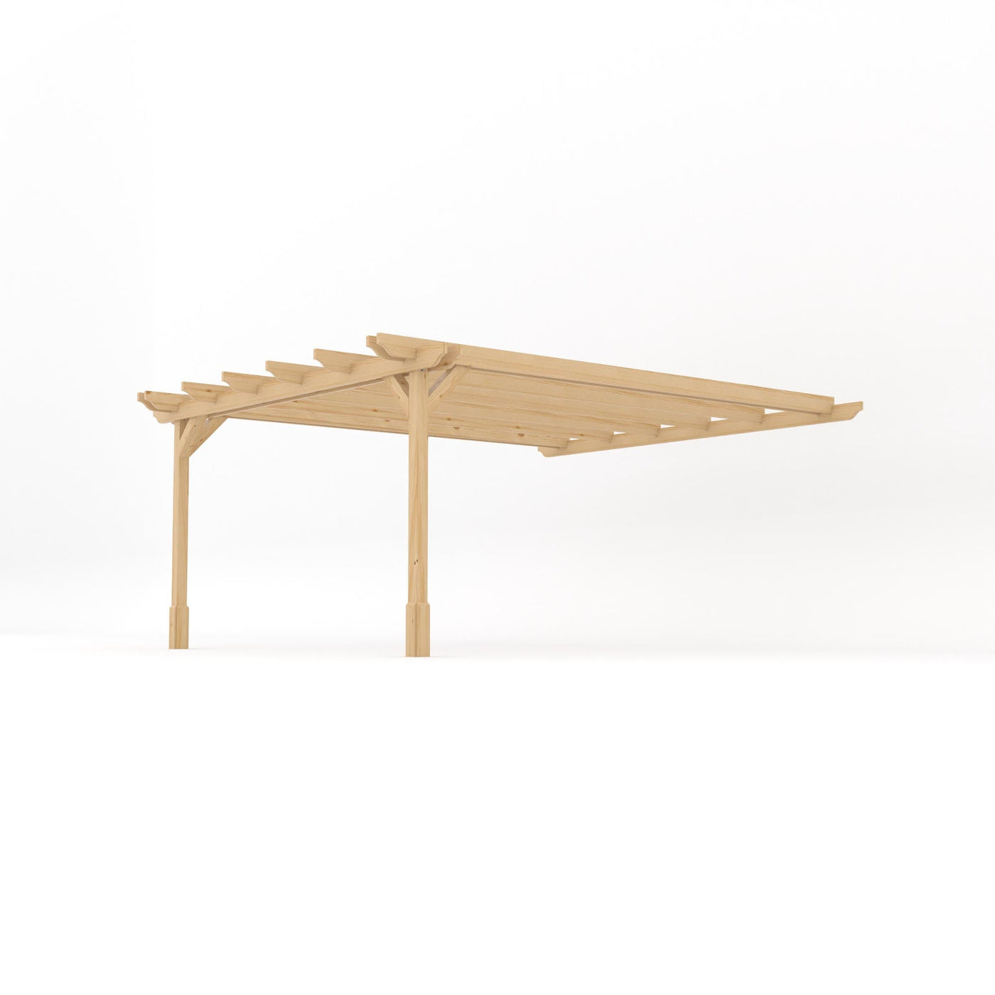 Wall Mounted Double Garden Pergola - Light Green - 4.2m Depth x 4.2m Length - image 2