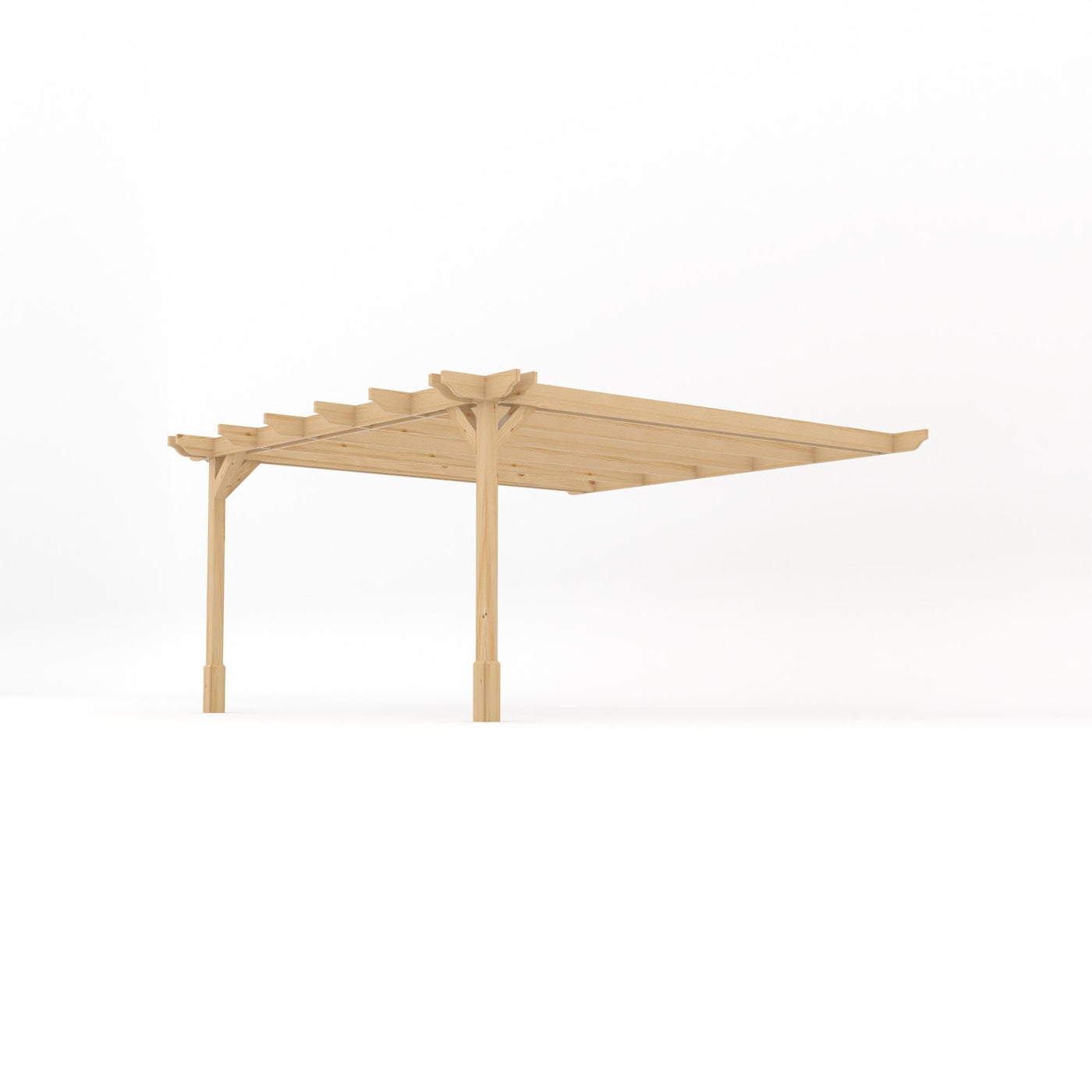 Wall Mounted Double Premium Pergola - Light Green - 4.2m Depth x 4.2m Length - image 2