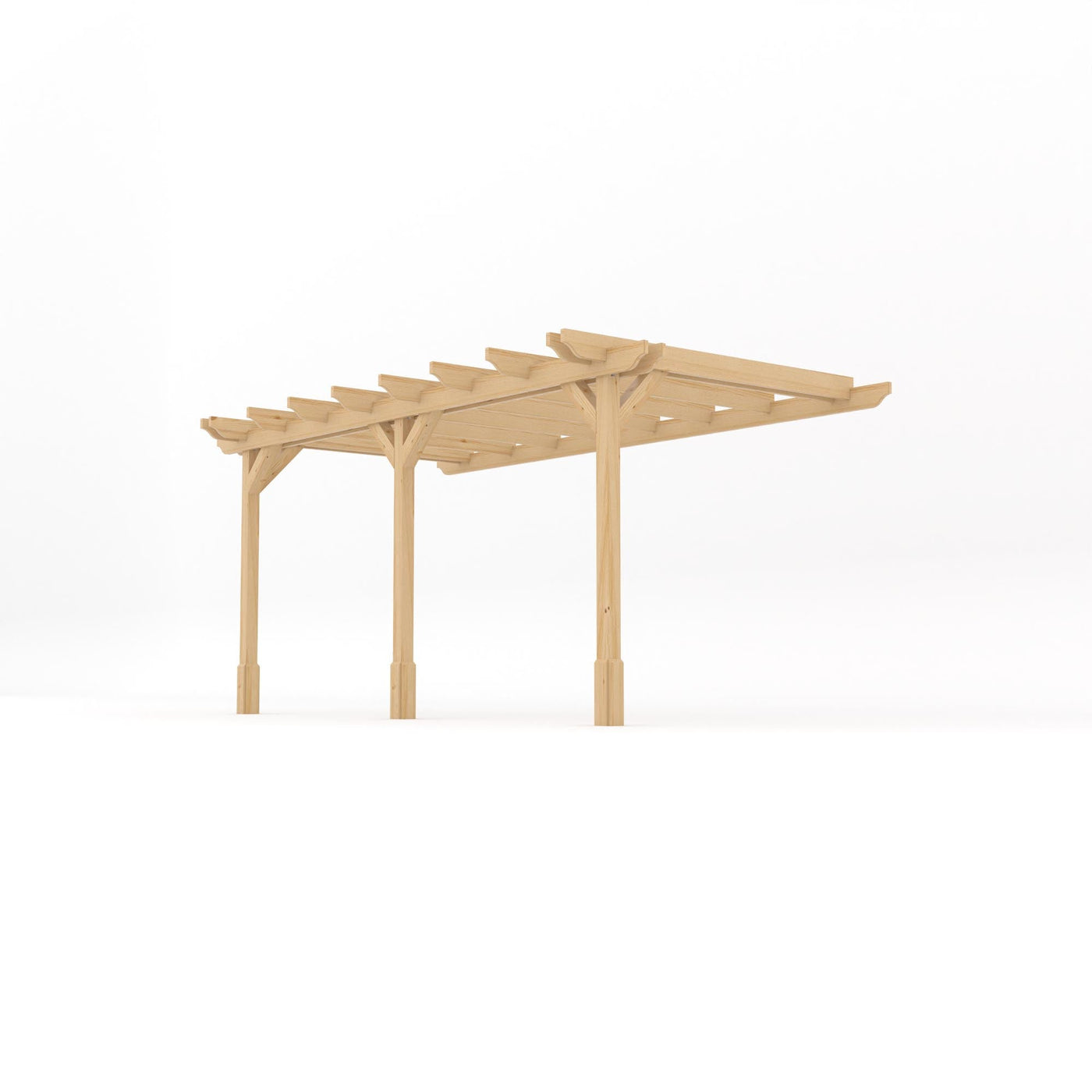 Wall Mounted Double Garden Pergola - Light Green - 2.4m Depth x 4.8m Length - image 2