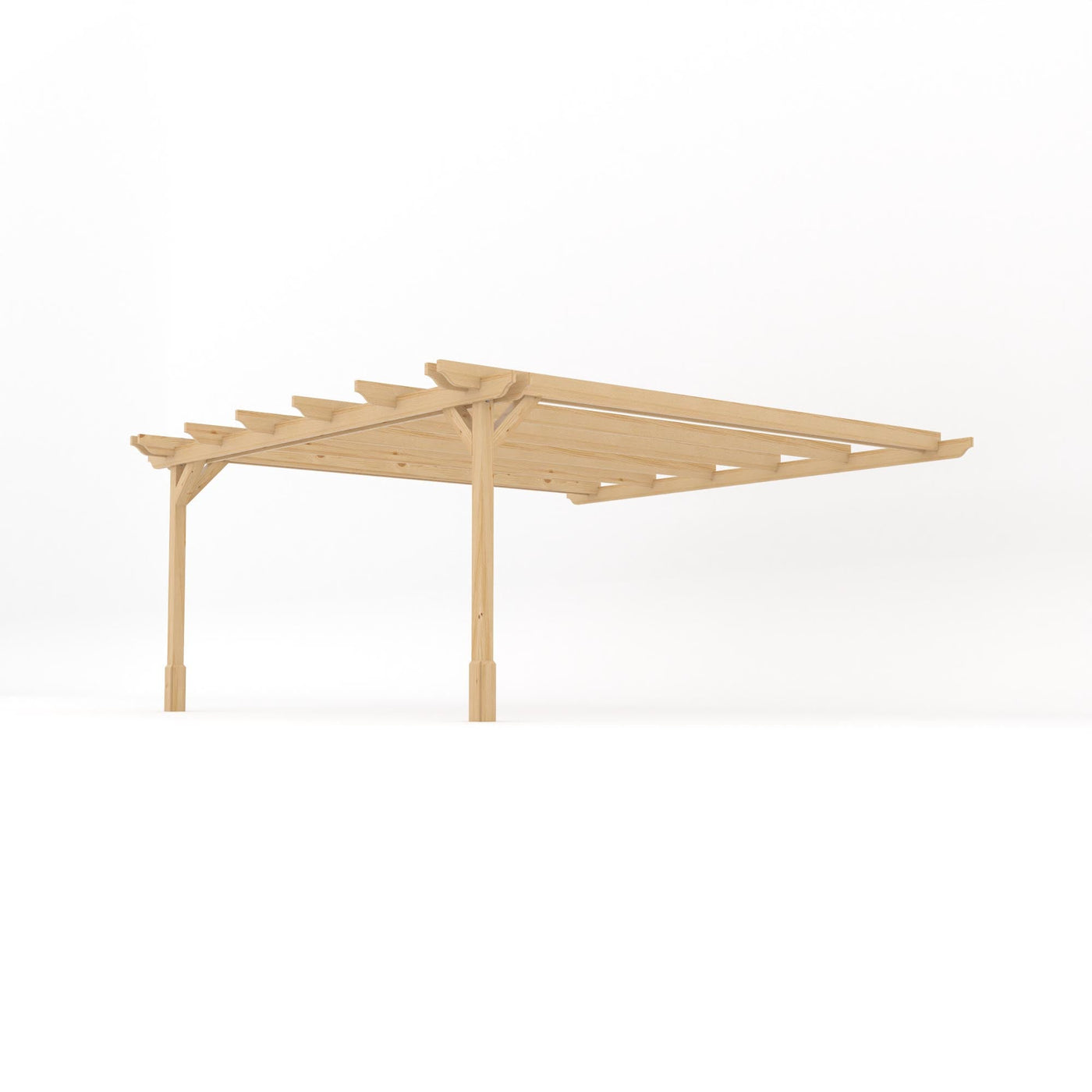 Wall Mounted Double Garden Pergola - Light Green - 4.8m Depth x 4.8m Length - image 2