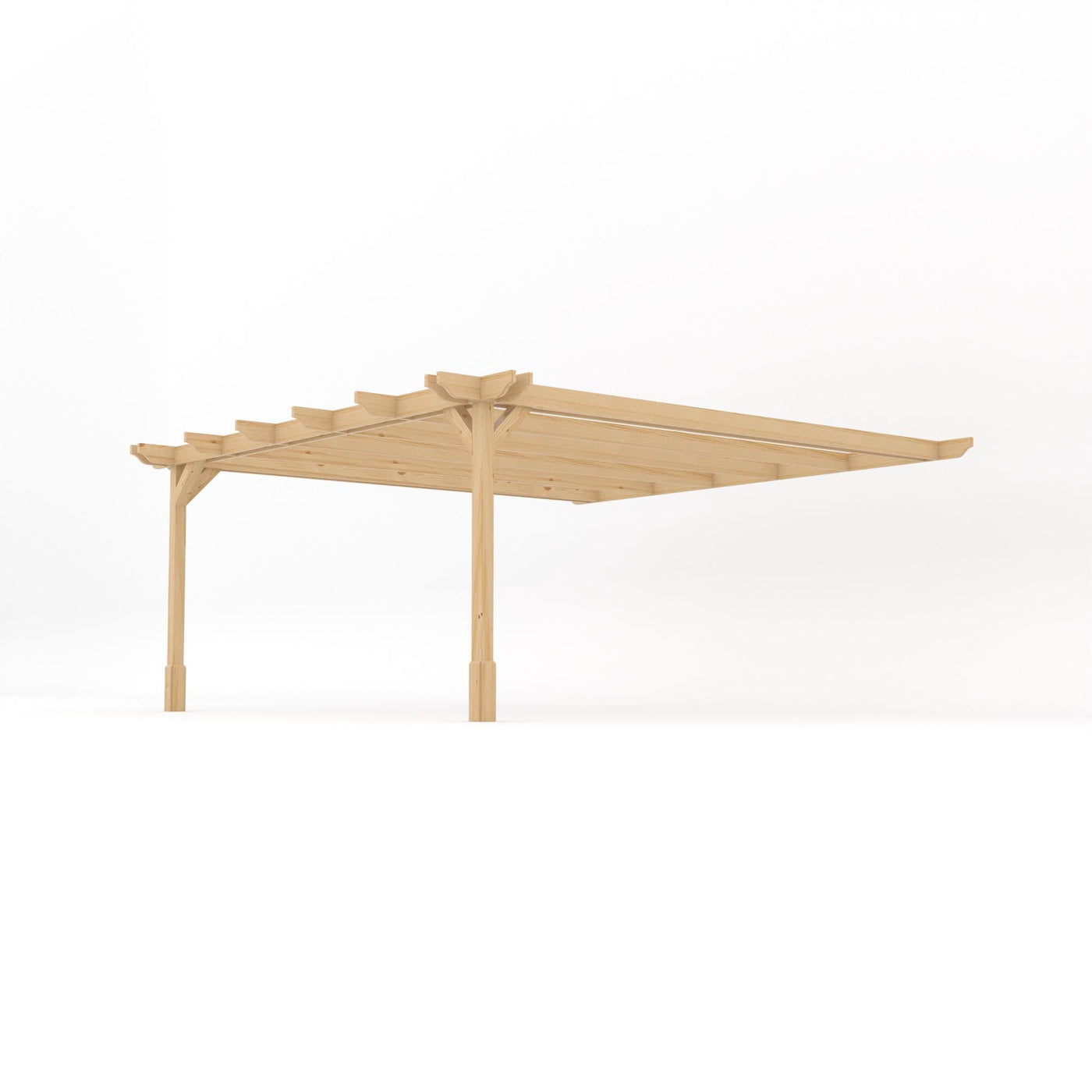 Wall Mounted Double Premium Pergola - Light Green - 4.8m Depth x 4.8m Length - image 2