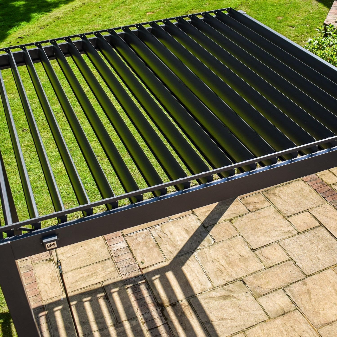 BPS Grand Full Aluminium Pergola – 100% Powder Coated | Weatherproof | 120Mm Posts | Double Louvres | Integrated Drainage | Easy Assembly (3 X 3)