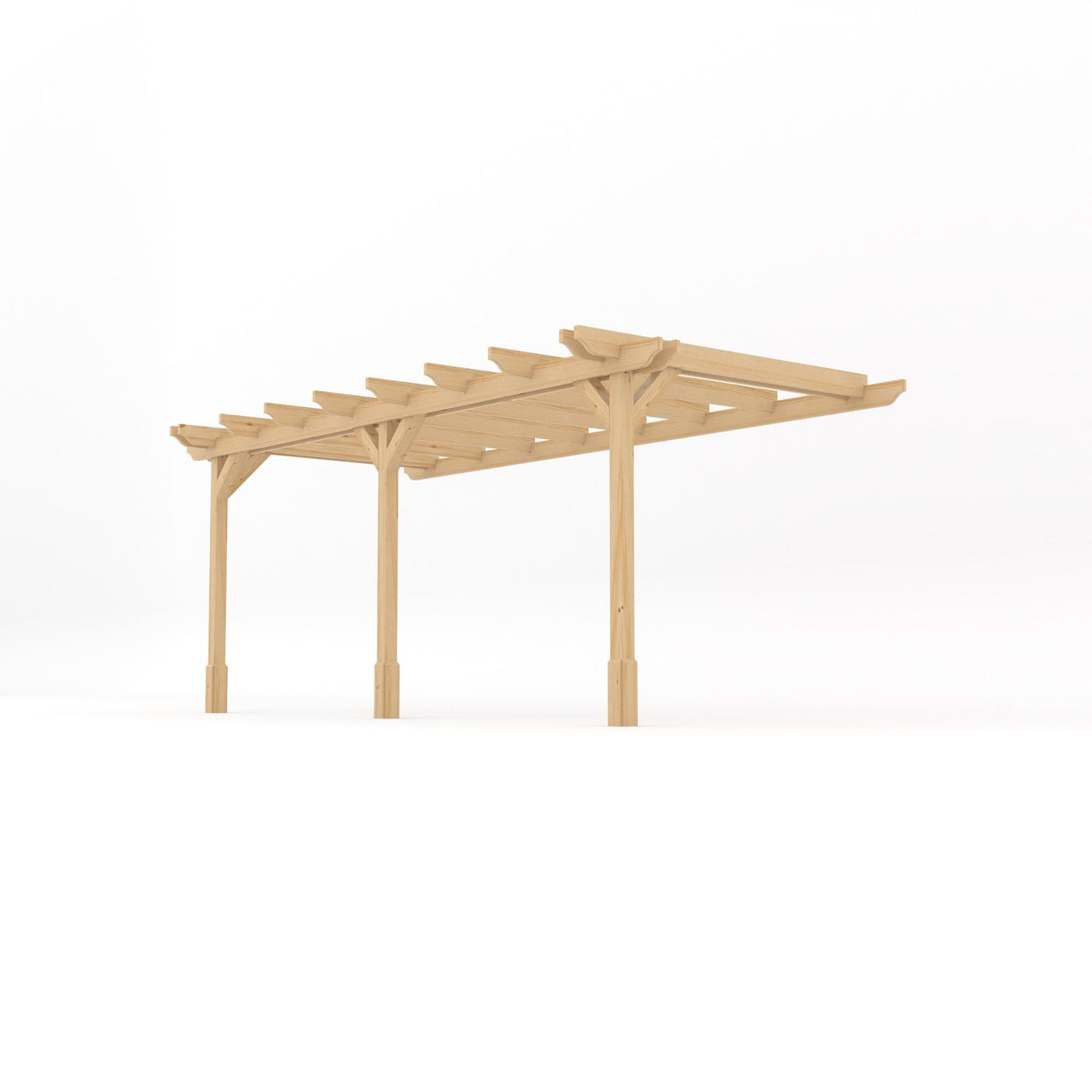 Wall Mounted Double Garden Pergola - Light Green - 3.6m Depth x 5.4m Length - image 2