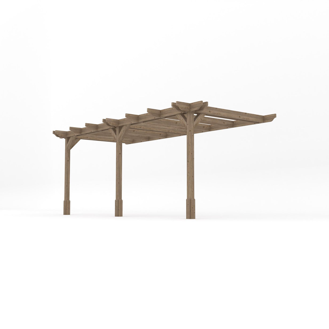 Wall Mounted Double Premium Pergola - Rustic Brown - 3m Depth x 5.4m Length - image 2