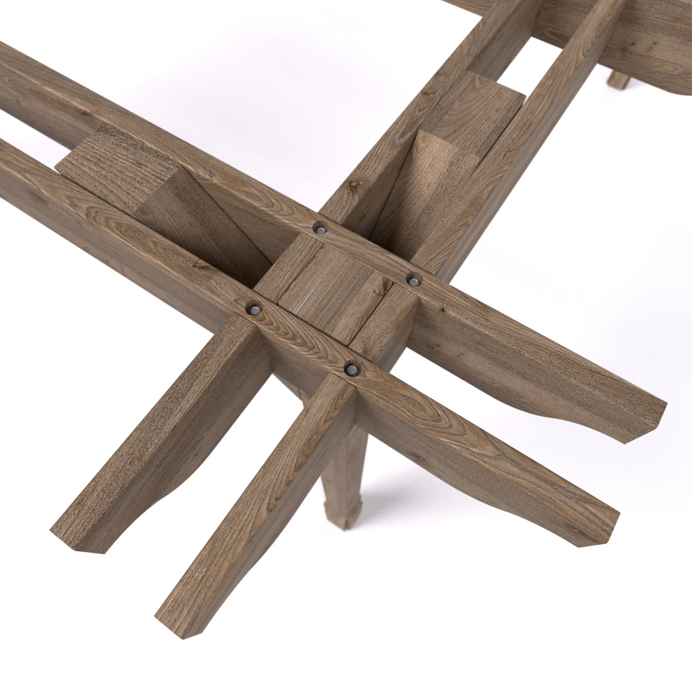 Wall Mounted Double Garden Pergola with Decking - Rustic Brown - 4.8M Depth X 4.8M Length