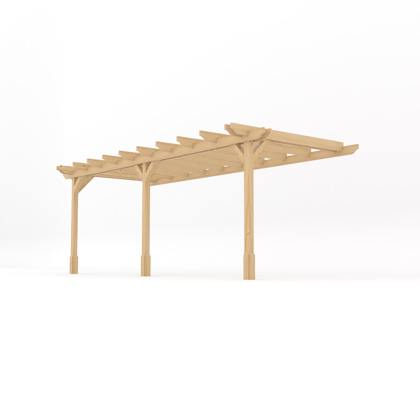 Wall Mounted Double Garden Pergola - Light Green - 3.6m Depth x 6m Length - image 2