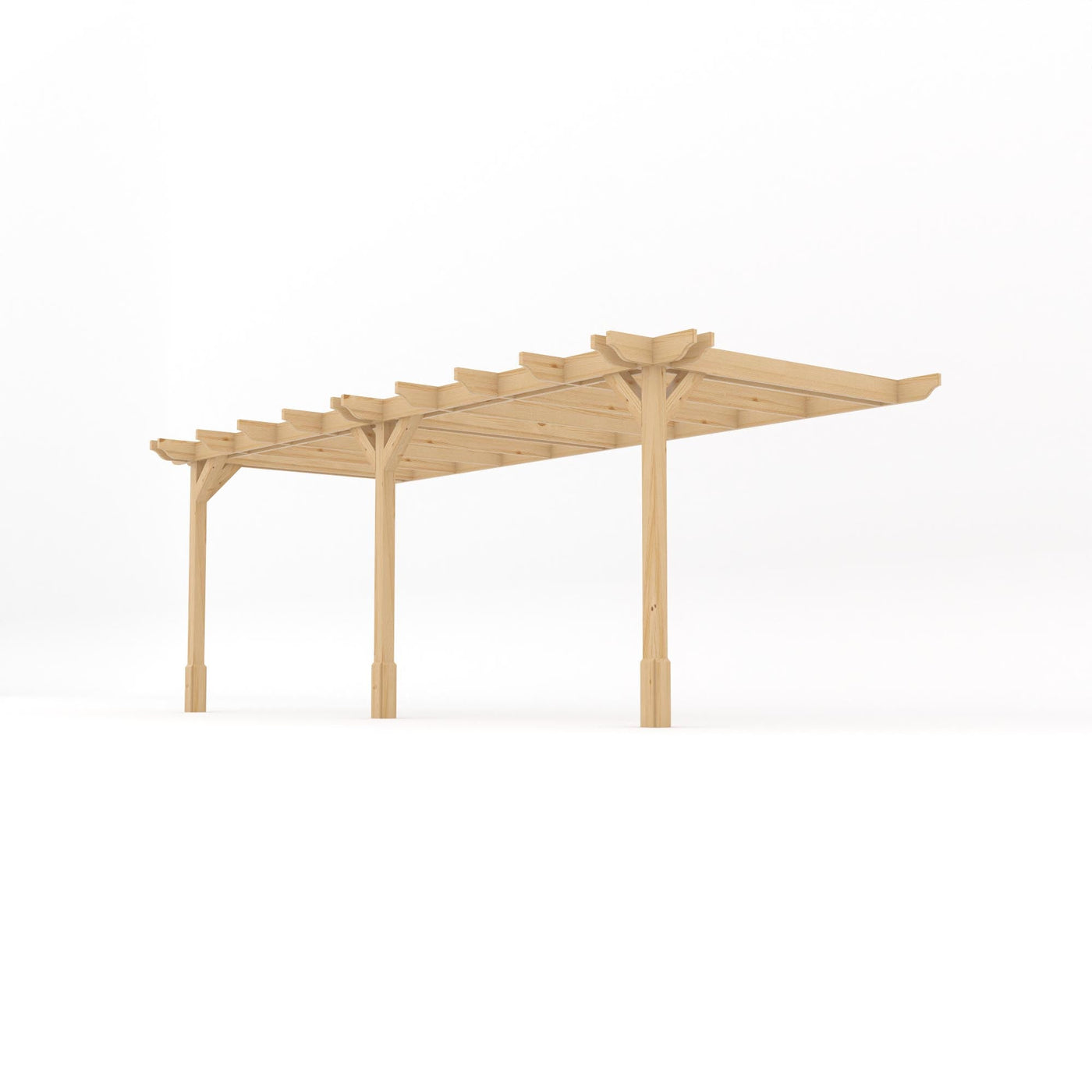 Wall Mounted Double Premium Pergola - Light Green - 2.4m Depth x 6m Length - image 2