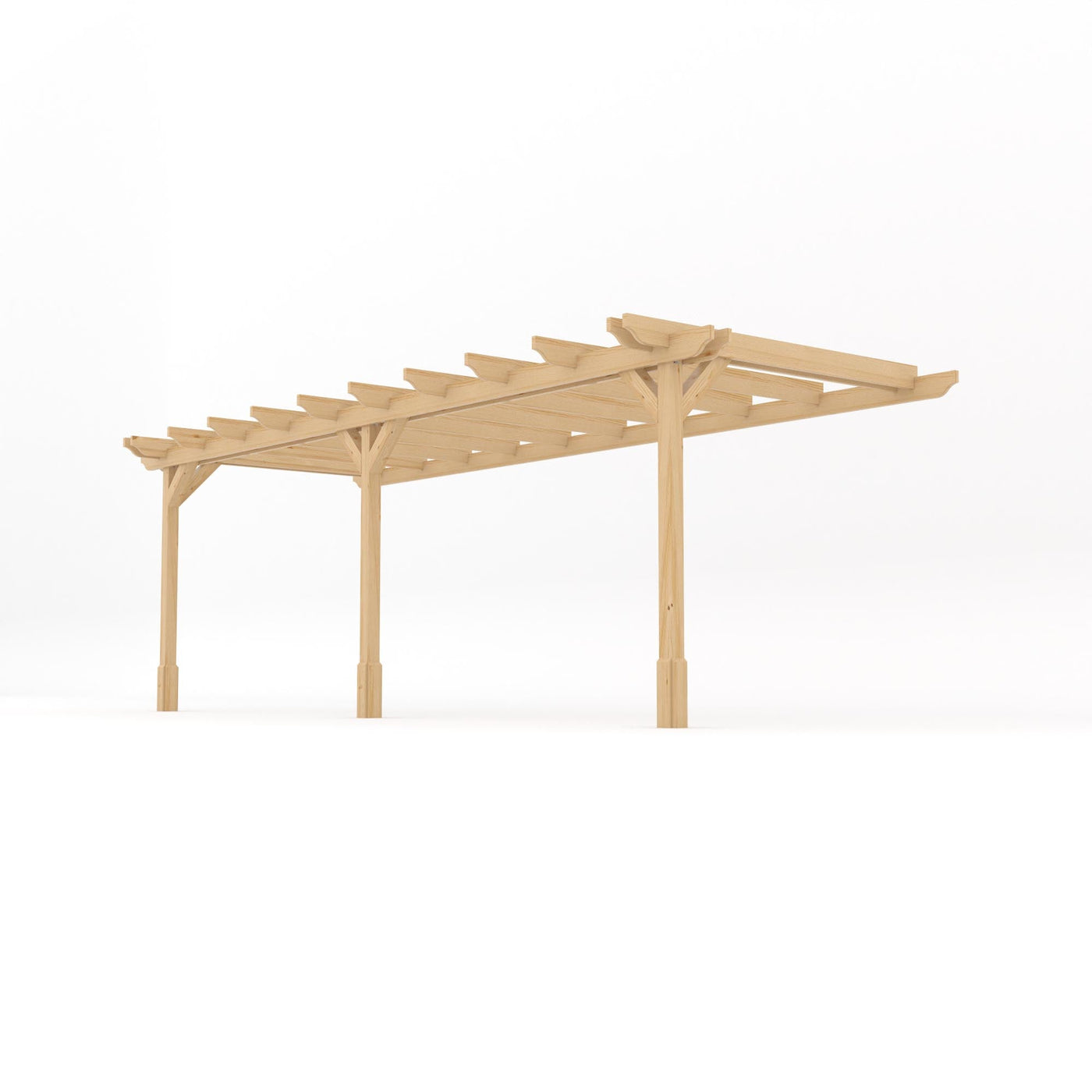 Wall Mounted Double Garden Pergola - Light Green - 4.2m Depth x 6.6m Length - image 2