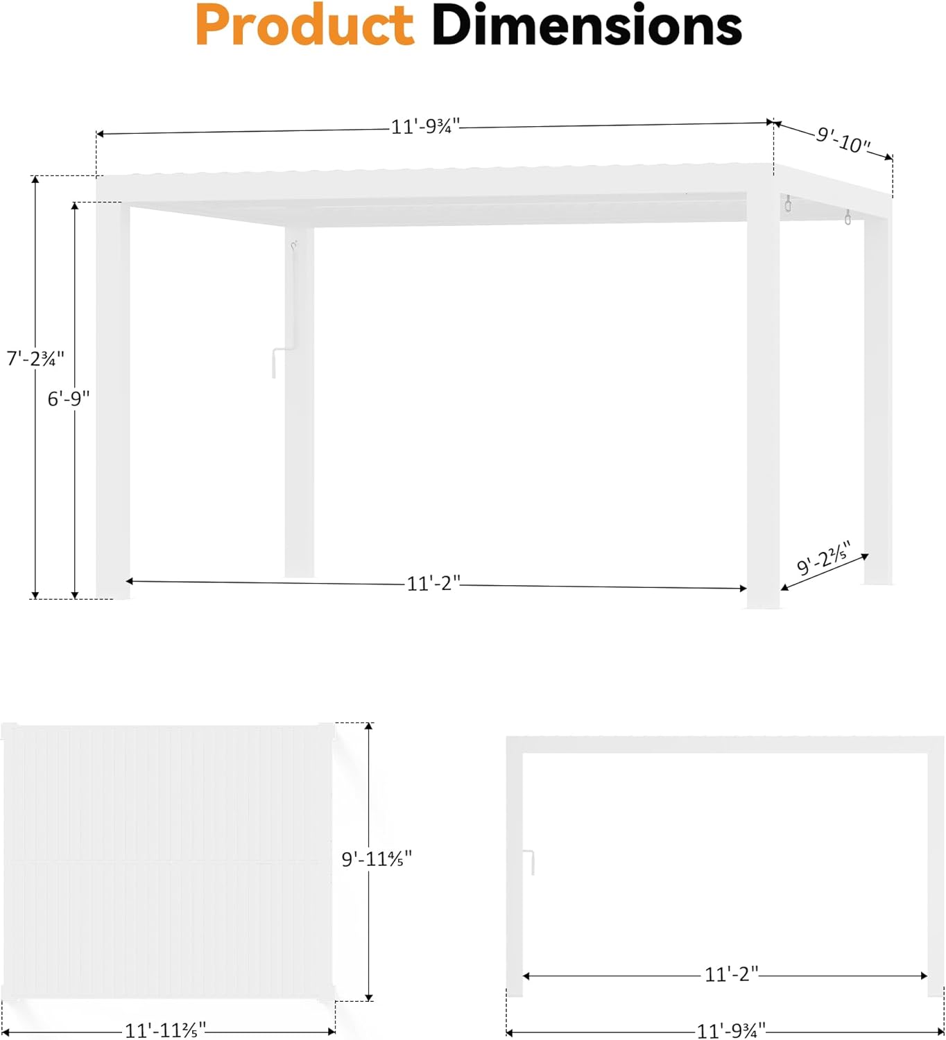 Modern Shade Louvered Pergola 3 X 3.6M with USB Charging Port Deck, Outdoor Pergola with Adjustable Waterproof Roof & Integrated Drainage, Reinforced Frame for Patio Deck Garden, Easy Assembly, White