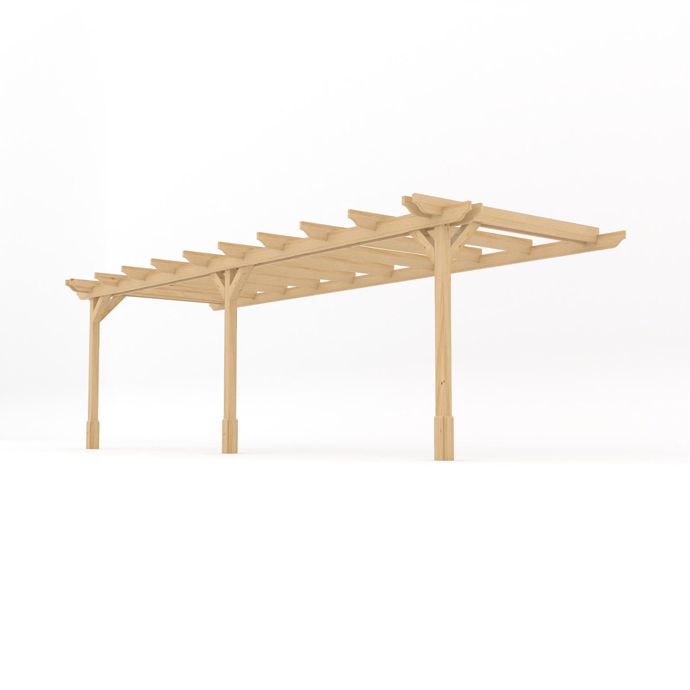 Wall Mounted Double Garden Pergola - Light Green - 1.8m Depth x 7.2m Length - image 2