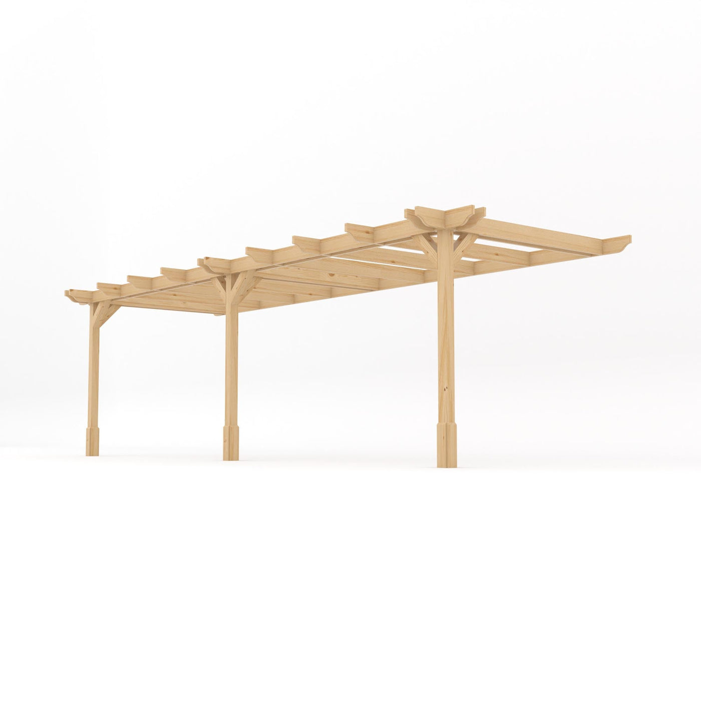 Wall Mounted Double Premium Pergola - Light Green - 4.2m Depth x 7.2m Length - image 2