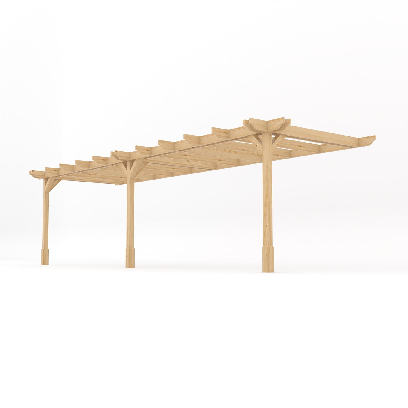 Wall Mounted Double Premium Pergola - Light Green - 2.4m Depth x 7.8m Length - image 2