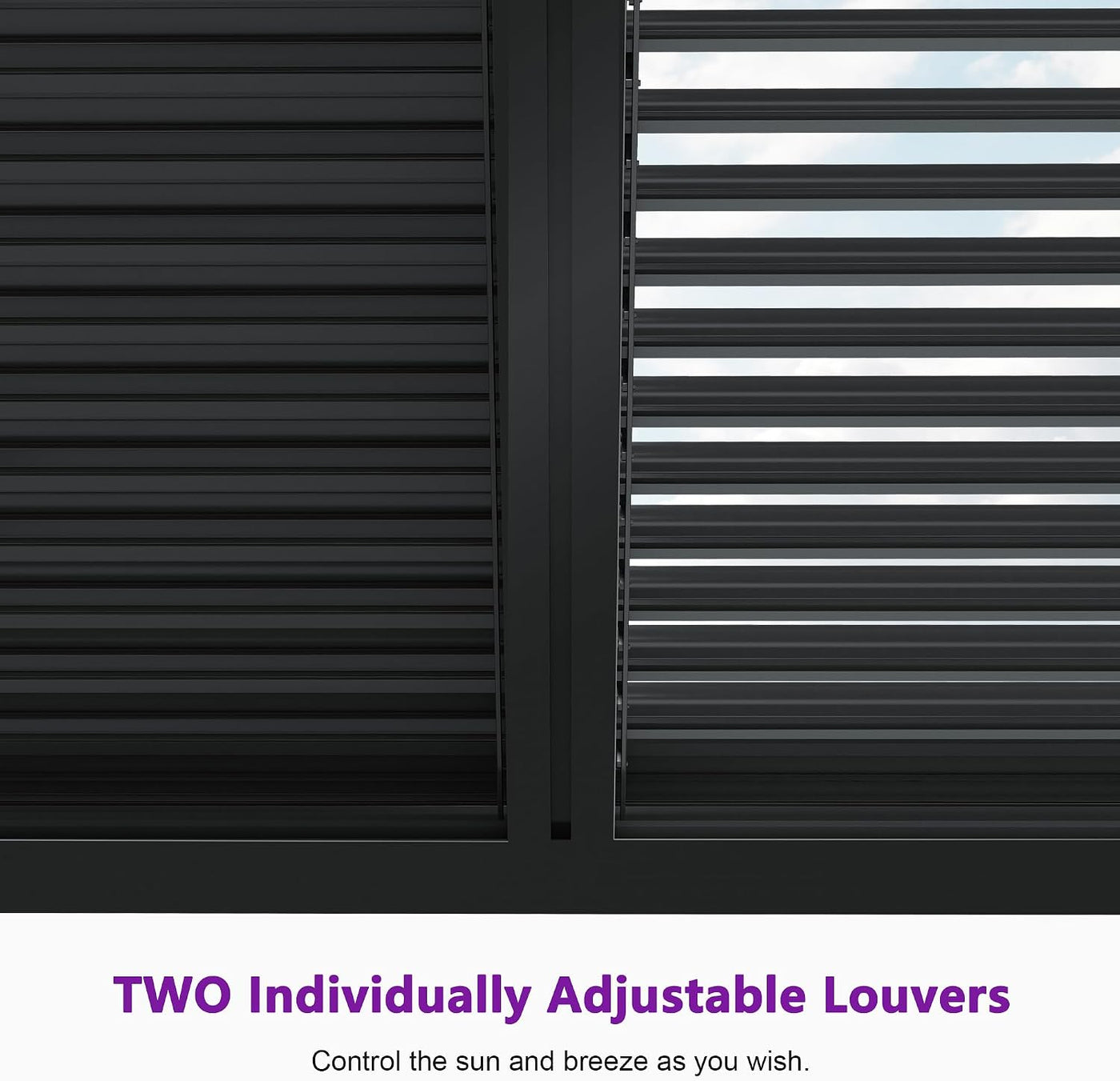 3.65 X 6.1 M Louvered Pergola Outdoor with 90-Degree Adjustable Louvered Roof for Deck Backyard Garden Patio Pergola