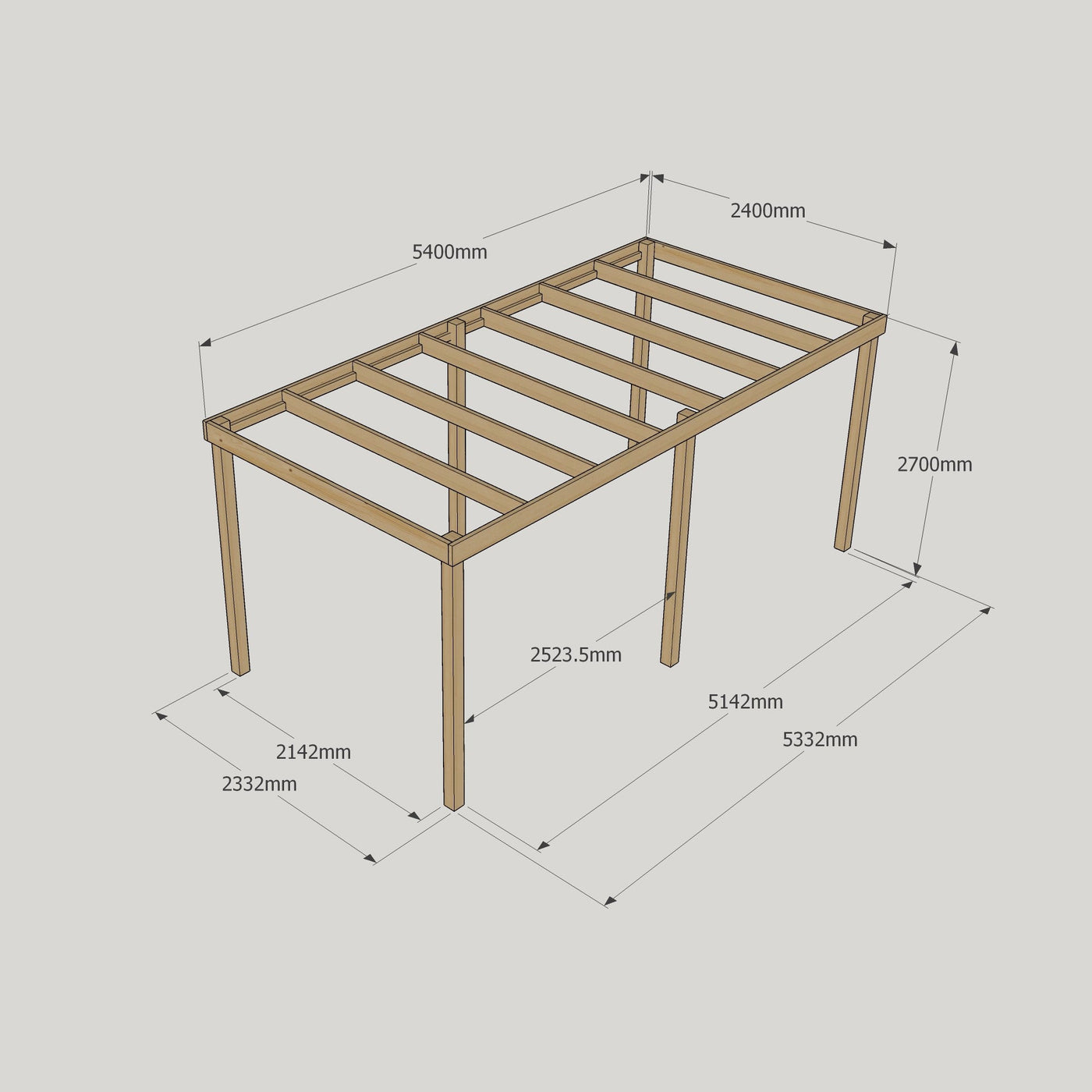 Freestanding Box Pergola - Light Green - 2.4m Width x 5.4m Length - image 18