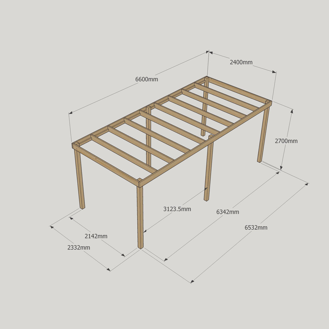Freestanding Box Pergola - Light Green - 2.4m Width x 6.6m Length - image 18