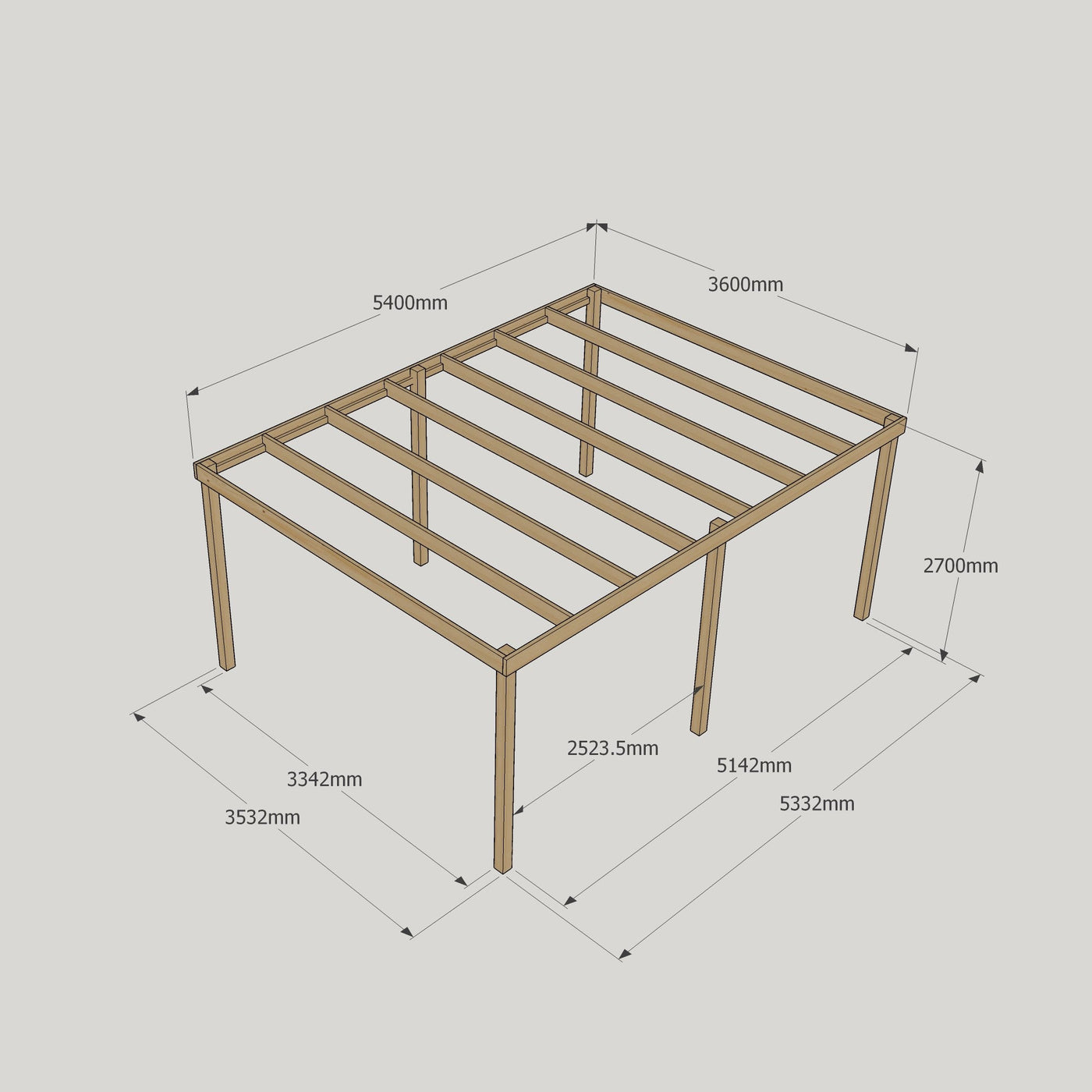 Freestanding Box Pergola - Light Green - 3.6m Width x 5.4m Length - image 17