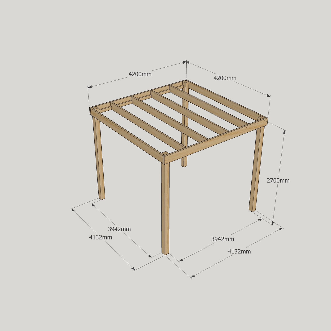Freestanding Box Pergola - Light Green - 4.2m Width x 4.2m Length - image 17