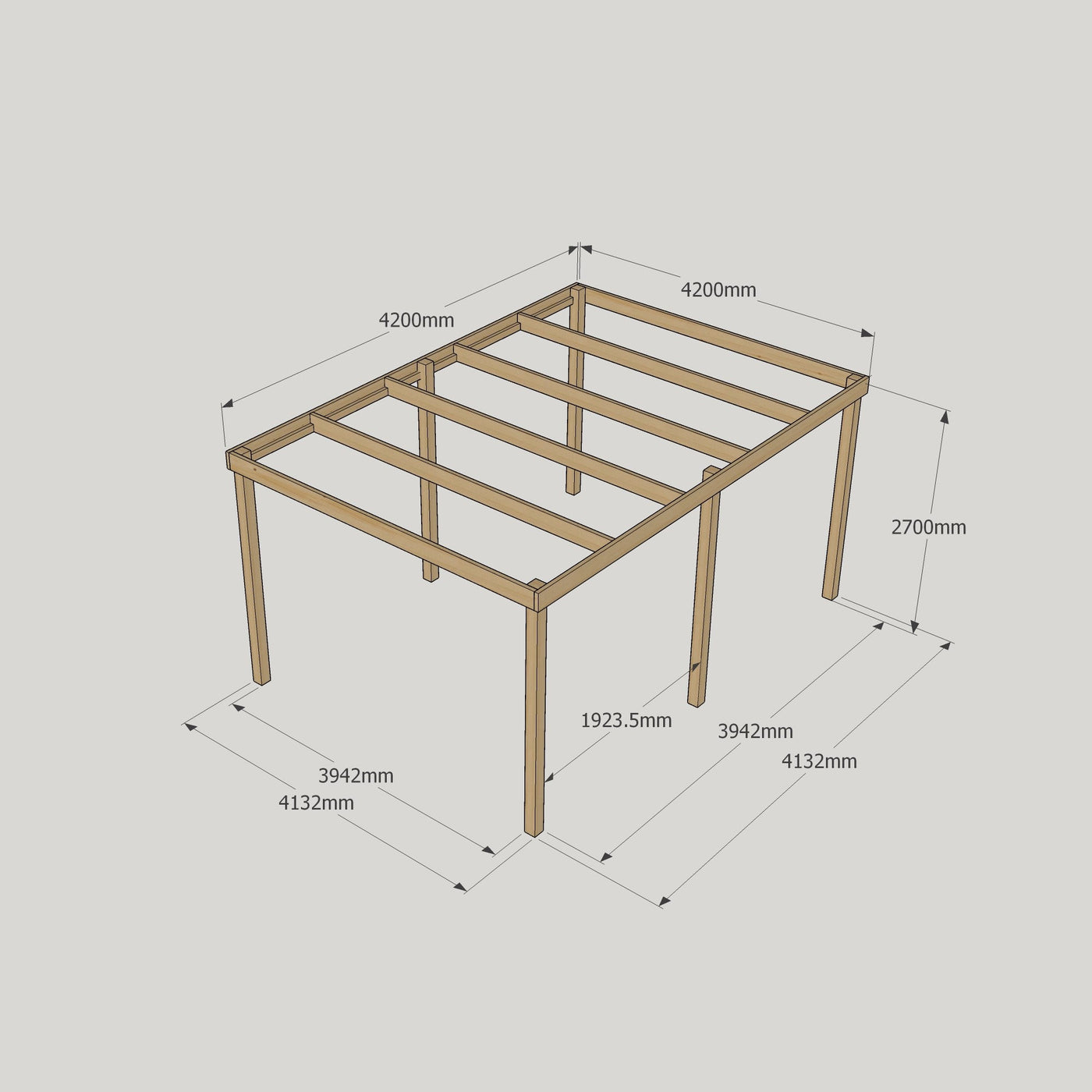 Freestanding Box Pergola - Light Green - 4.2m Width x 4.2m Length - image 18