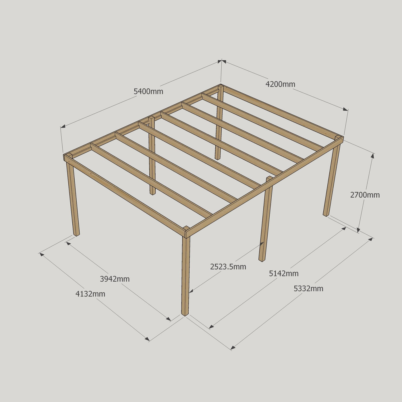 Freestanding Box Pergola - Light Green - 4.2m Width x 5.4m Length - image 17