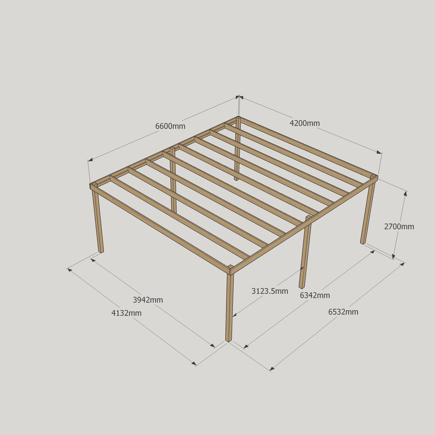 Freestanding Box Pergola - Light Green - 4.2m Width x 6.6m Length - image 17