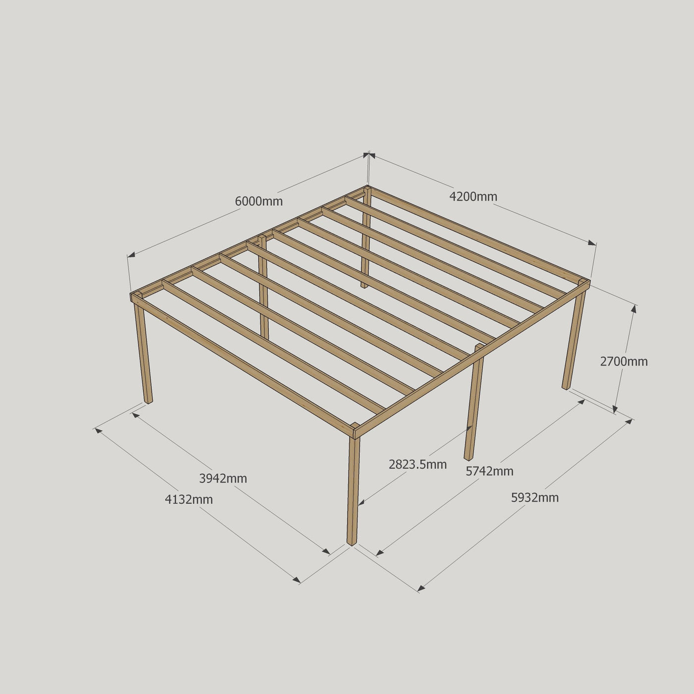 Freestanding Box Pergola - Light Green - 4.2m Width x 6m Length - image 17