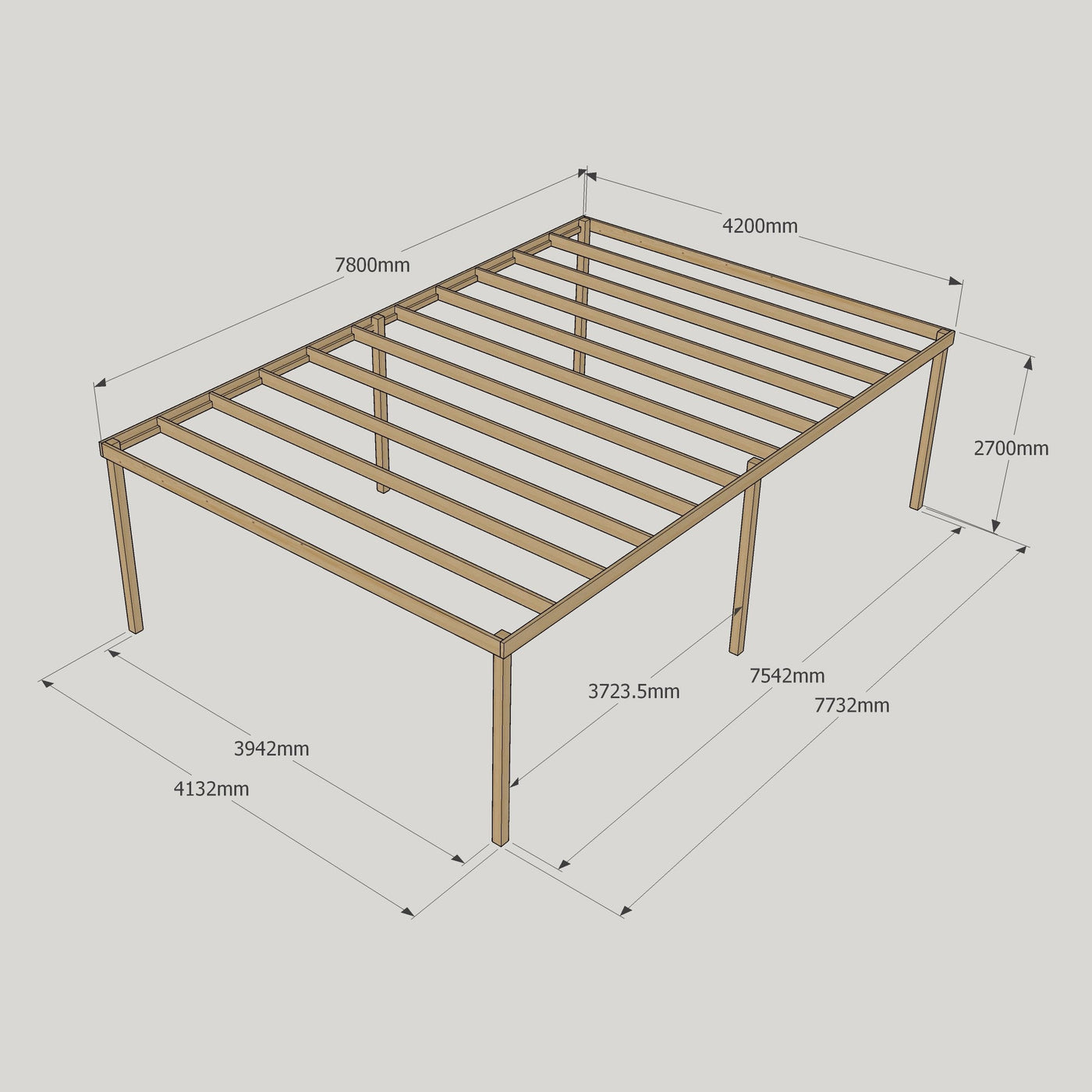 Freestanding Box Pergola - Light Green - 4.2m Width x 7.8m Length - image 17