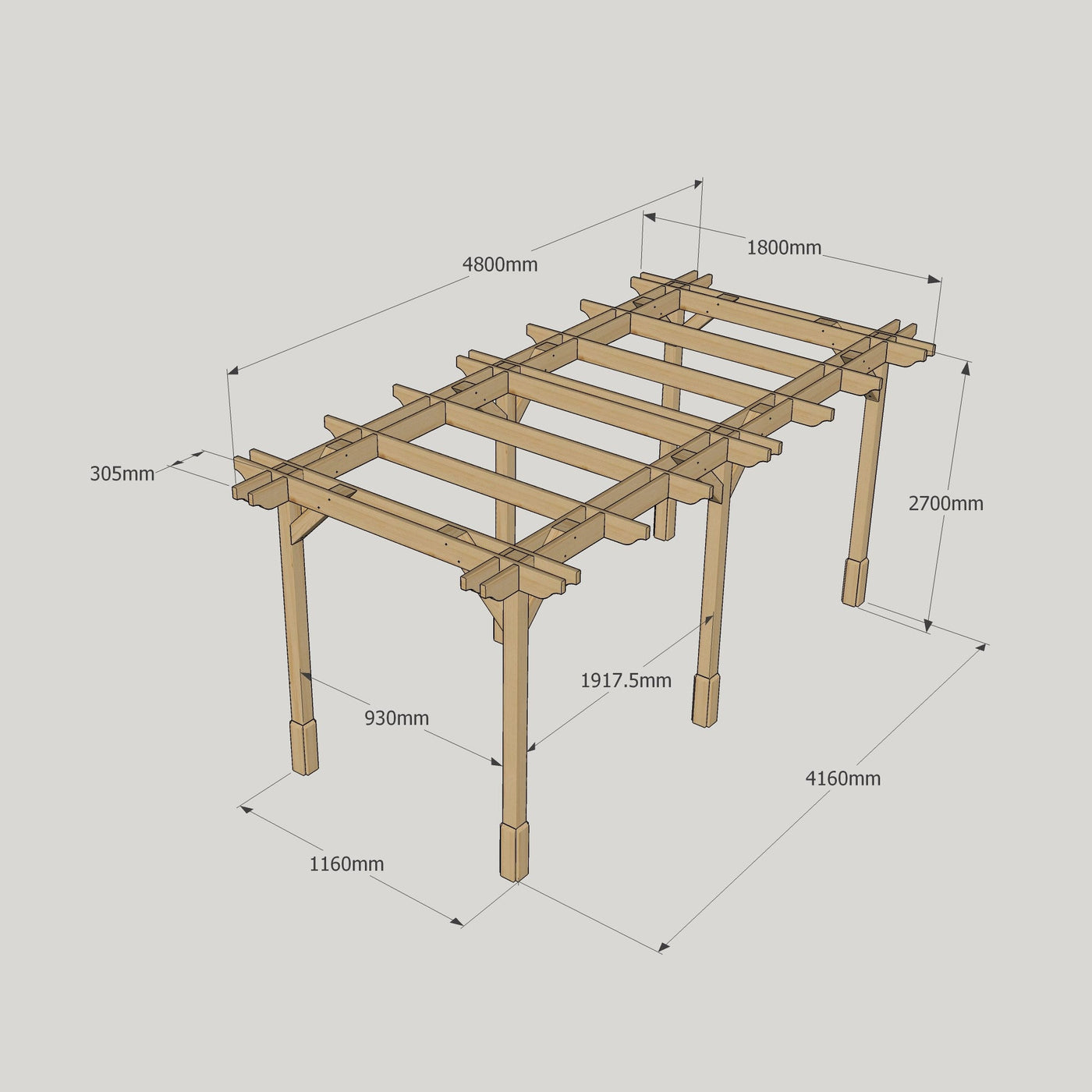 Freestanding Double Premium Pergola - Light Green - 1.8m Width x 4.8m Length - image 19