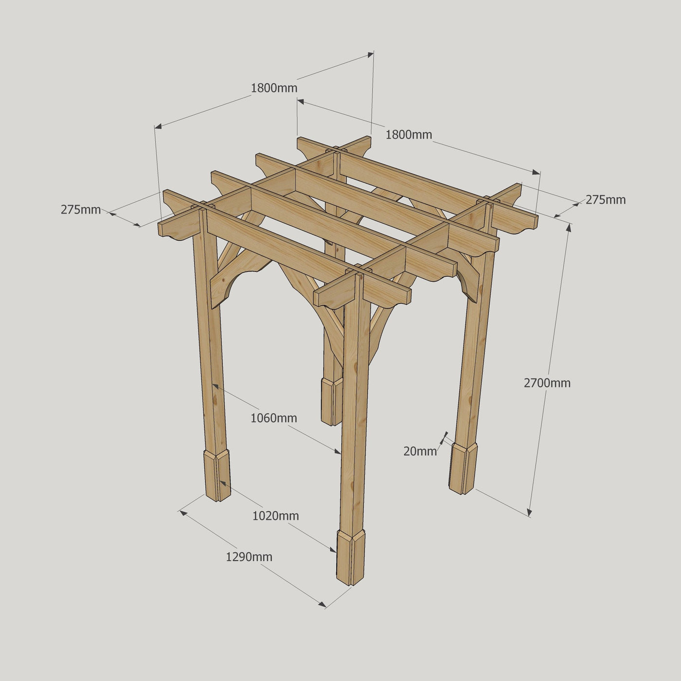 Freestanding Premium Pergola - Light Green - 1.8m Width x 1.8m Length - image 15