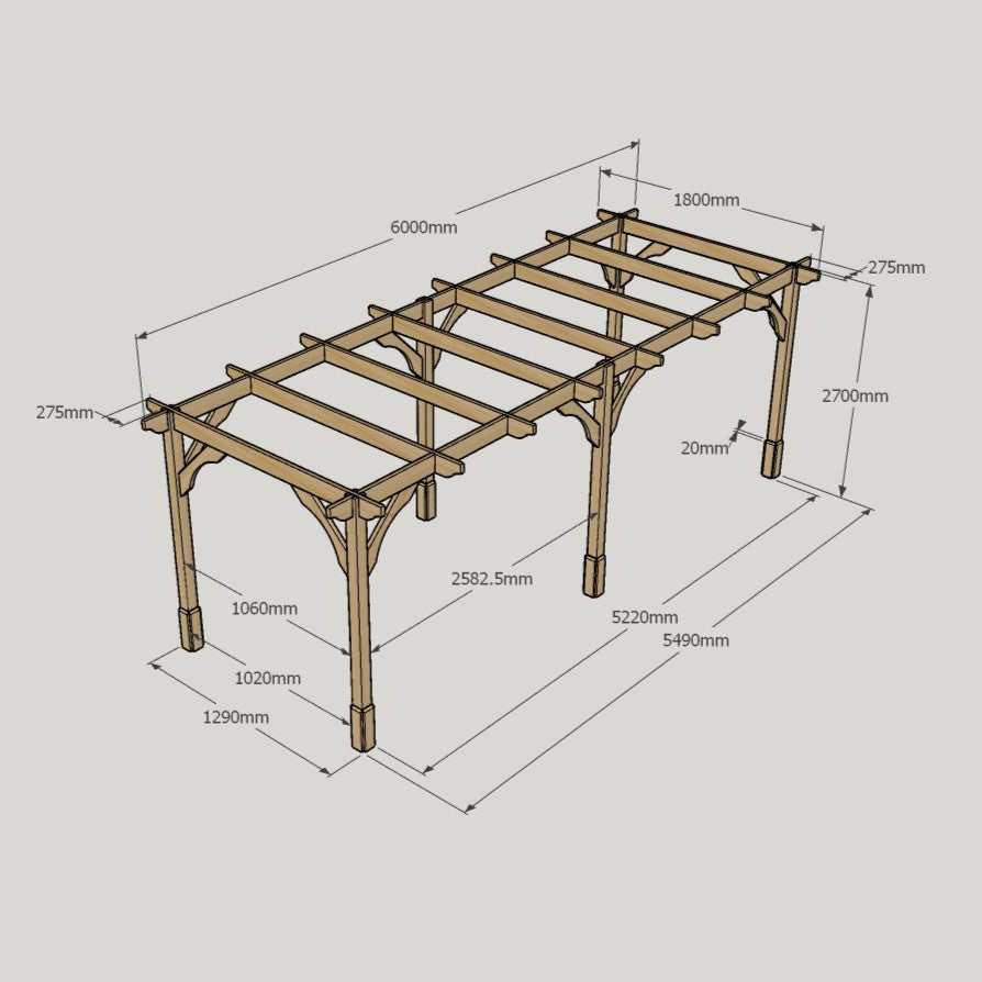Freestanding Premium Pergola - Light Green - 1.8m Width x 6m Length - image 15