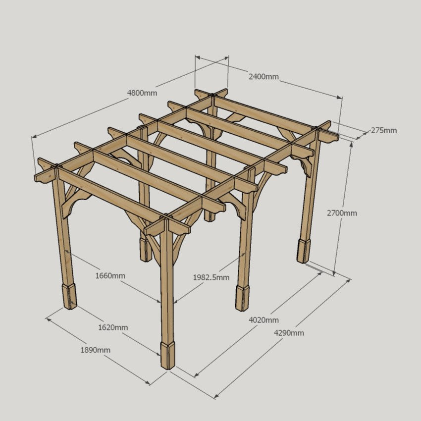 Freestanding Premium Pergola - Light Green - 2.4m Width x 4.8m Length - image 16