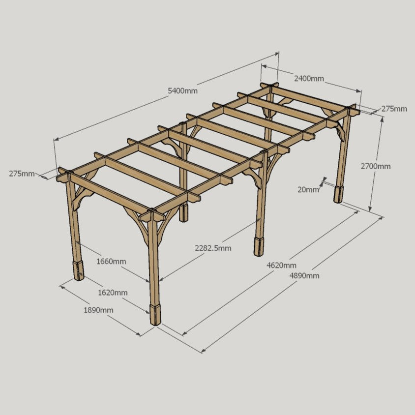 Freestanding Premium Pergola - Light Green - 2.4m Width x 5.4m Length - image 15