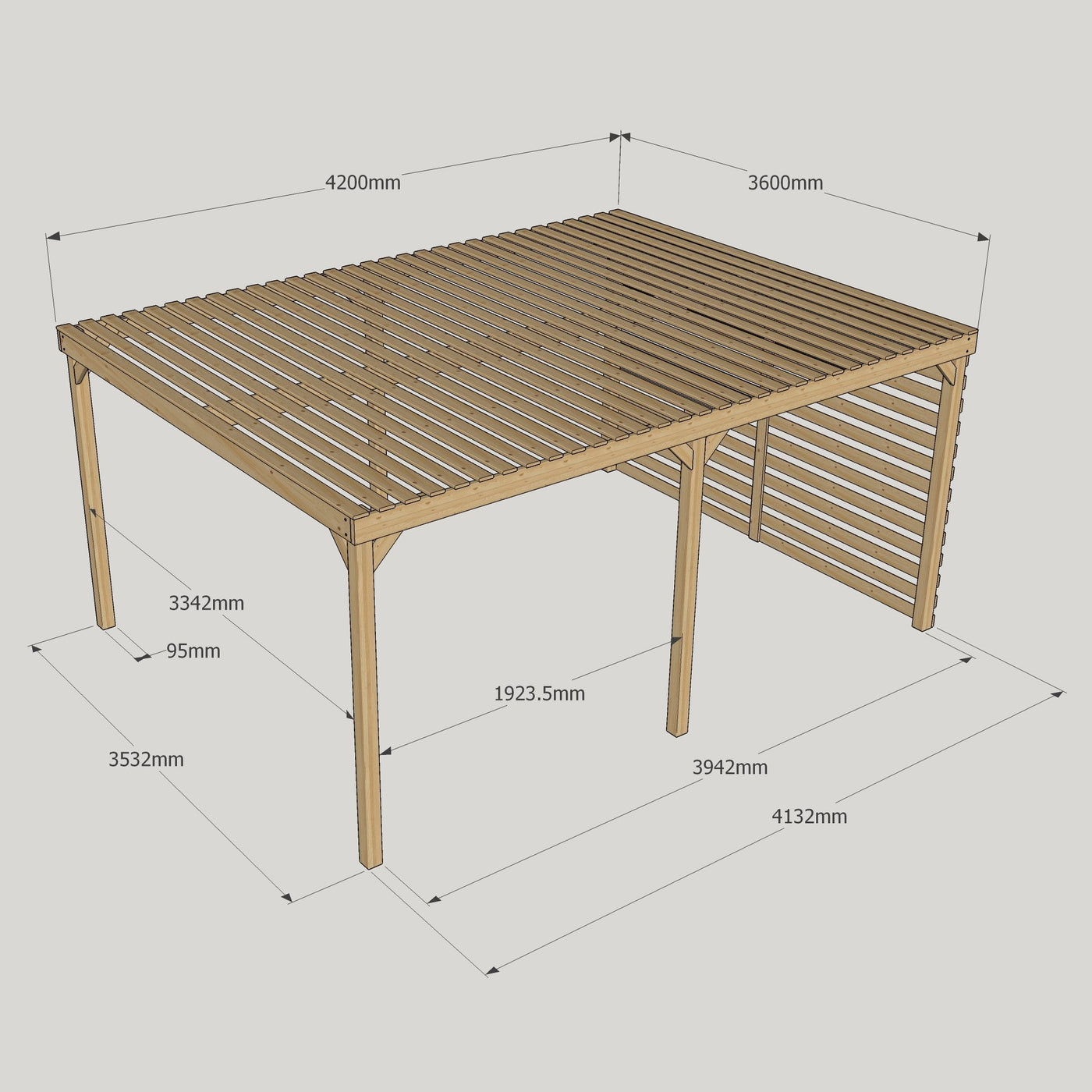 Freestanding Shade Pergola - Light Green - 3.6m Width x 4.2m Length - image 5