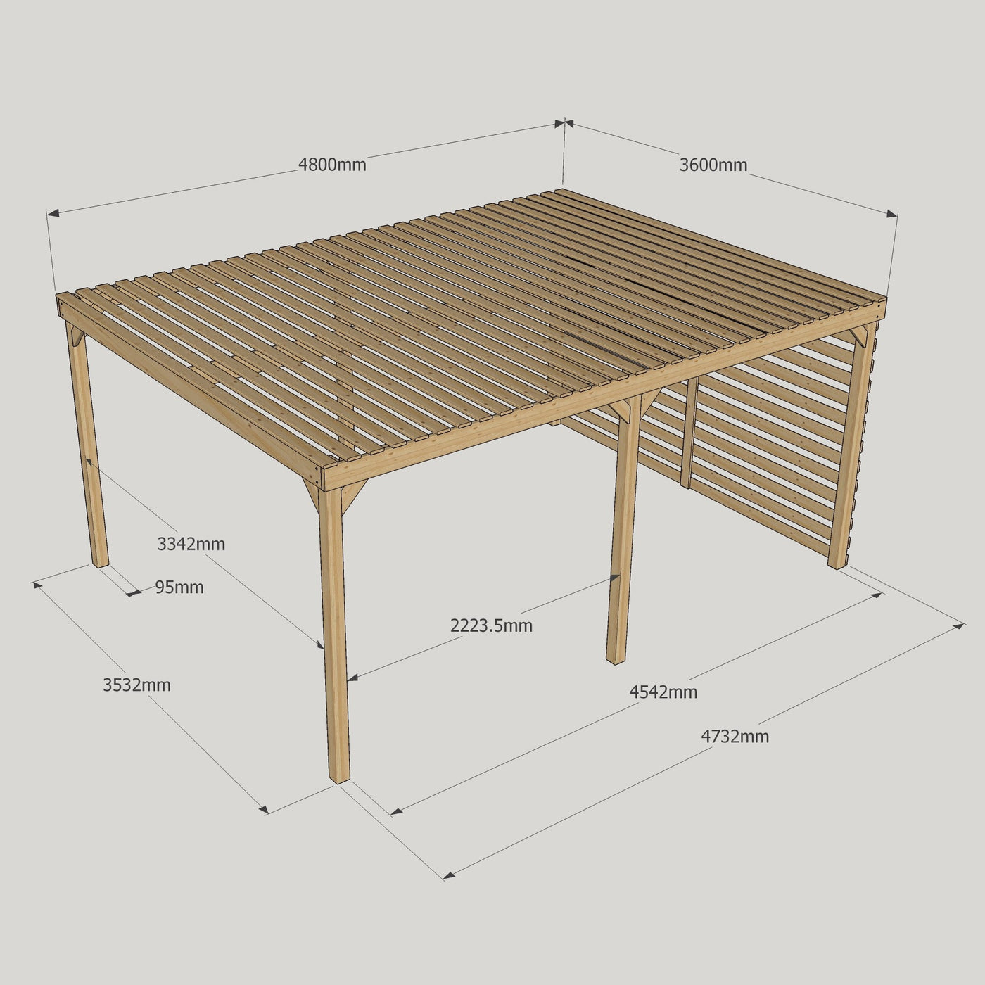Freestanding Shade Pergola - Light Green - 3.6m Width x 4.8m Length - image 5