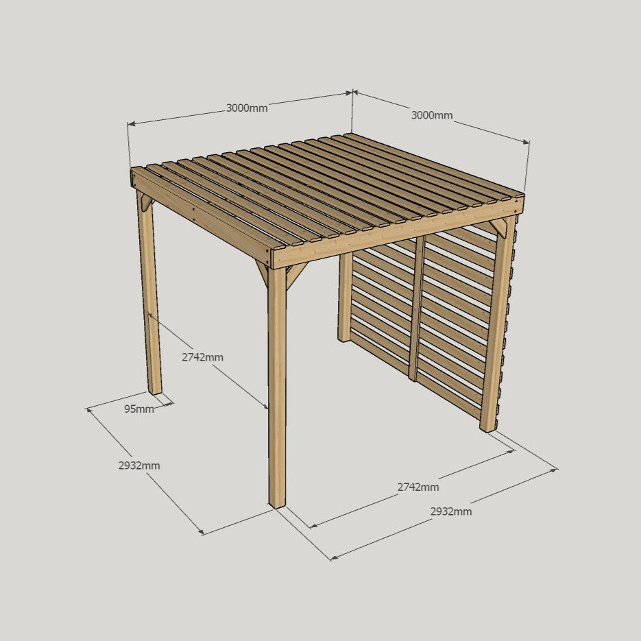 Freestanding Shade Pergola - Light Green - 3m Width x 3m Length - image 5