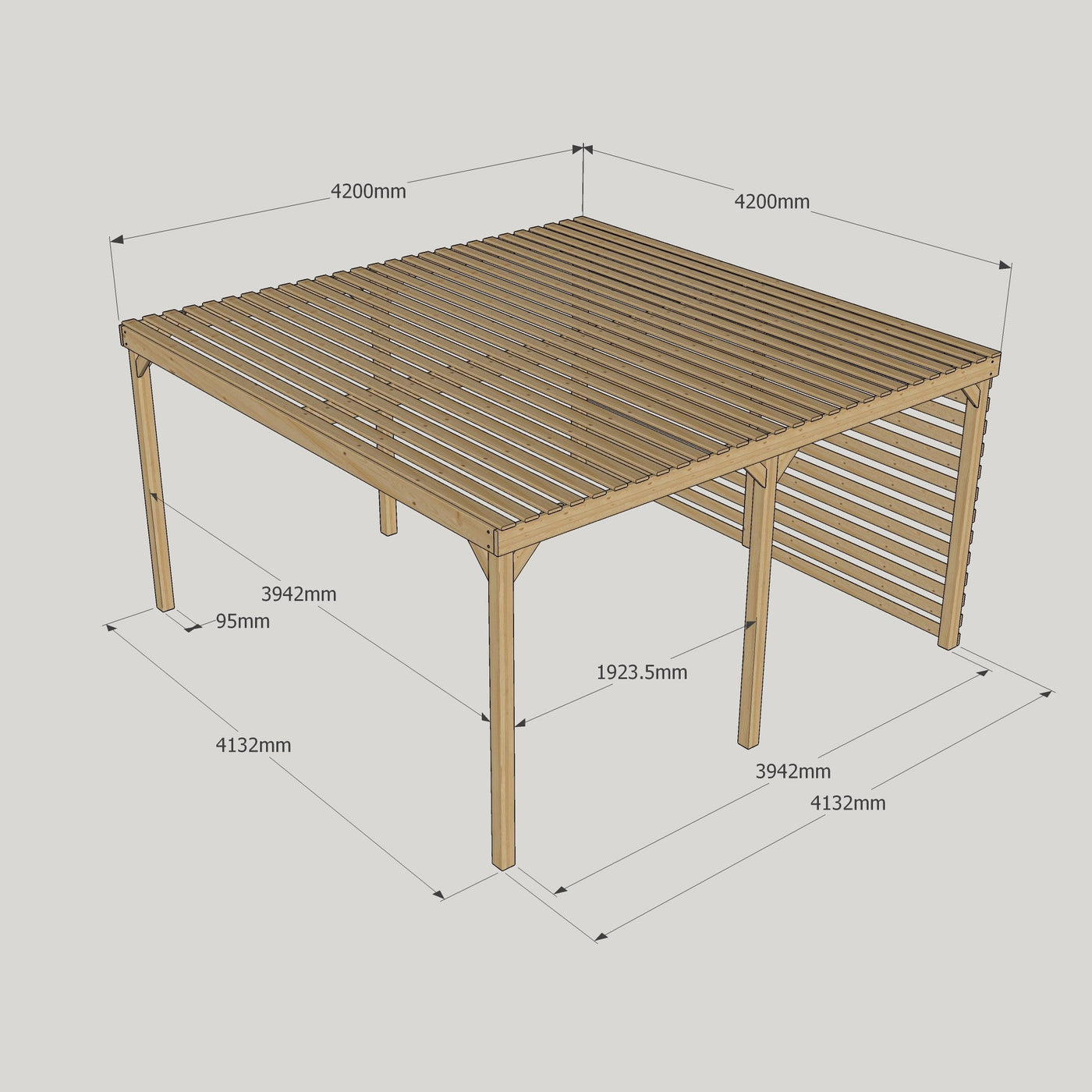 Freestanding Shade Pergola - Light Green - 4.2m Width x 4.2m Length - image 5