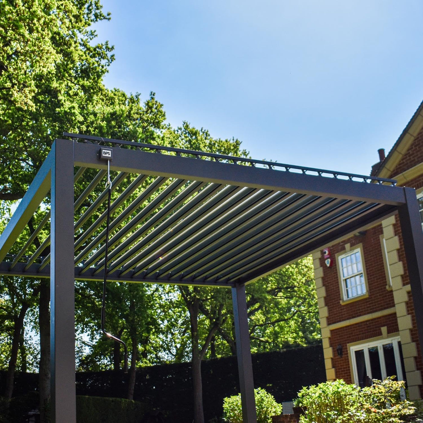 BPS Grand Full Aluminium Pergola – 100% Powder Coated | Weatherproof | 120Mm Posts | Double Louvres | Integrated Drainage | Easy Assembly (3 X 3)