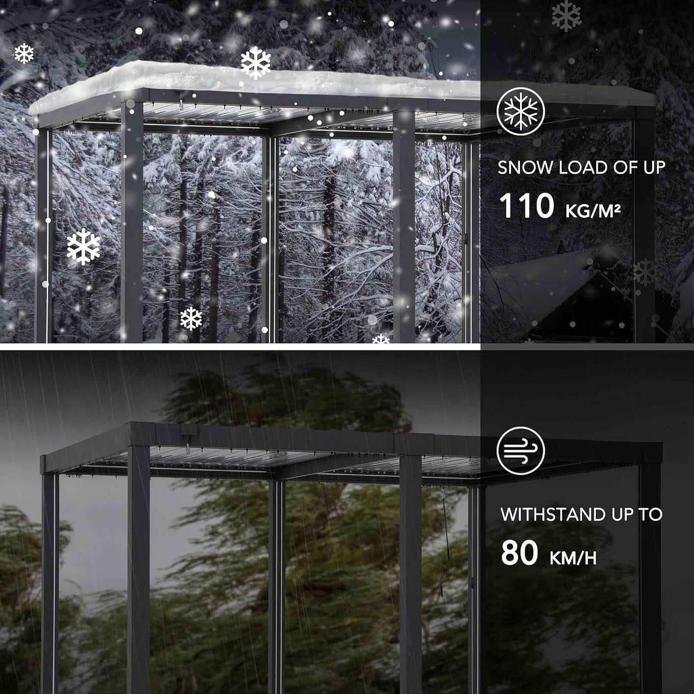 Louvred Pergola with Solar LED Lights, 3 X 4 M All-Weather Aluminium Hardtop Gazebo, Manual Crank Adjustable Roof, Integrated Drainage, Wind & Snow Resistant Outdoor Shelter