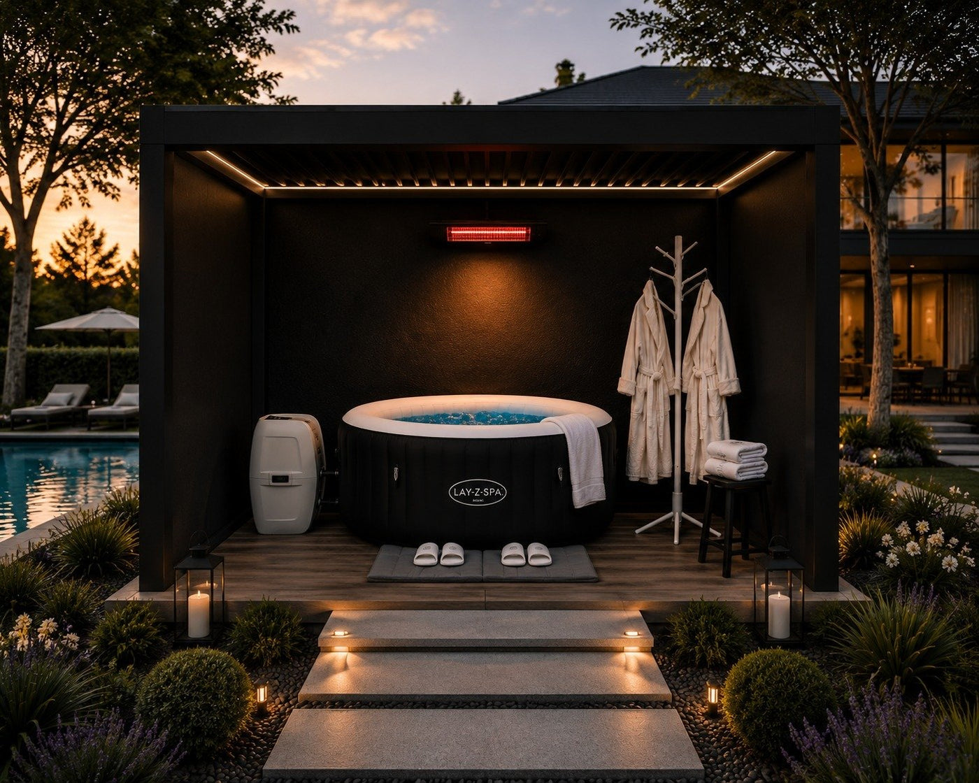 Hot Tub Privacy Spa Bundle – Essentials (3×3m)