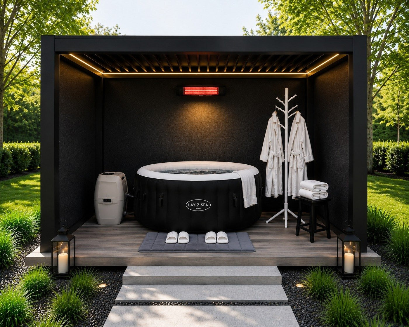 Hot Tub Privacy Spa Bundle – Essentials (3×3m)