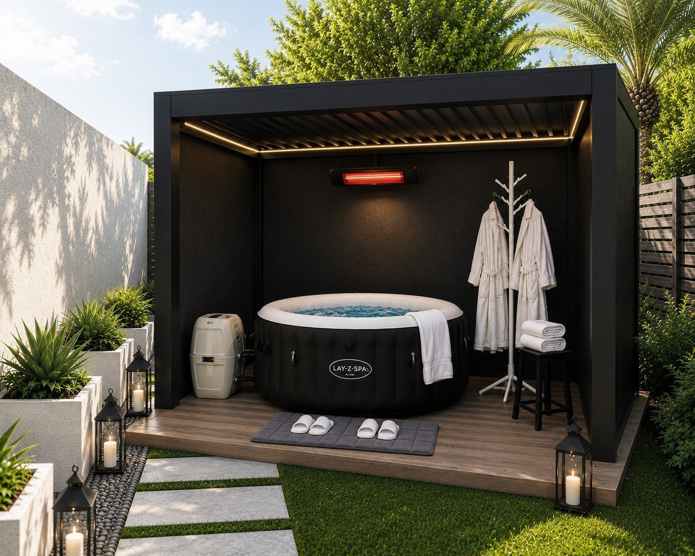 Hot Tub Privacy Spa Bundle – Essentials (3×3m)