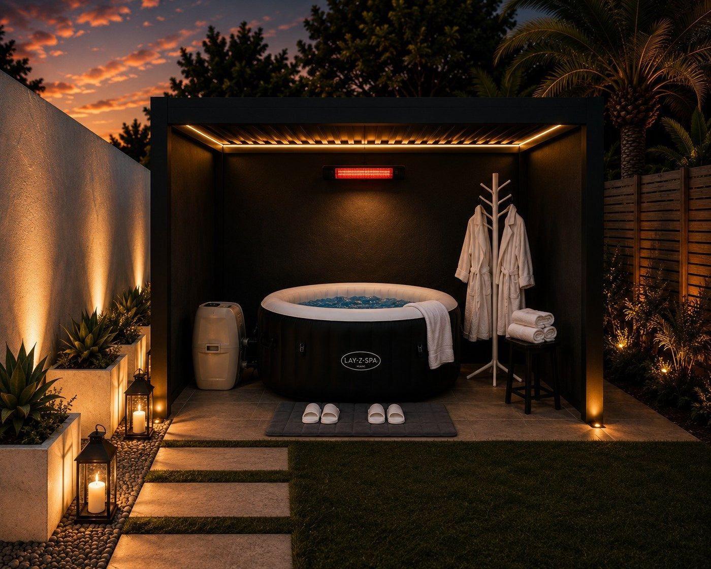 Hot Tub Privacy Spa Bundle – Essentials (3×3m)