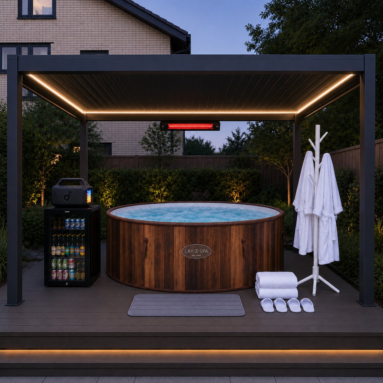 Hot Tub Privacy Spa Bundle – Lifestyle (4×3m)