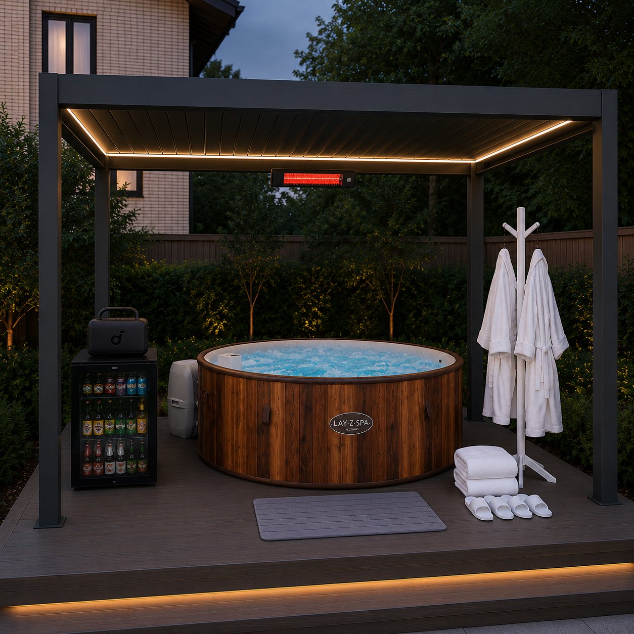 Hot Tub Privacy Spa Bundle – Lifestyle (4×3m)